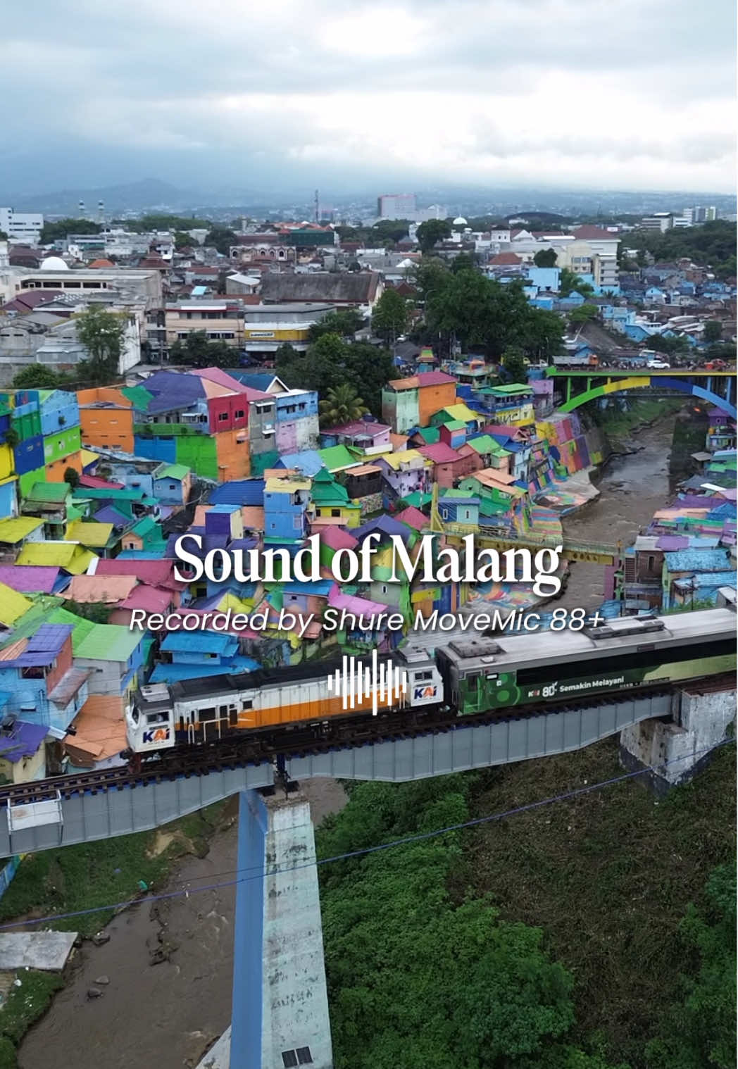 TikTok post by @videonyakira for Shure. Caption reads: ini gambaran kalo Malang punya suara 👀🎶 kali ini....