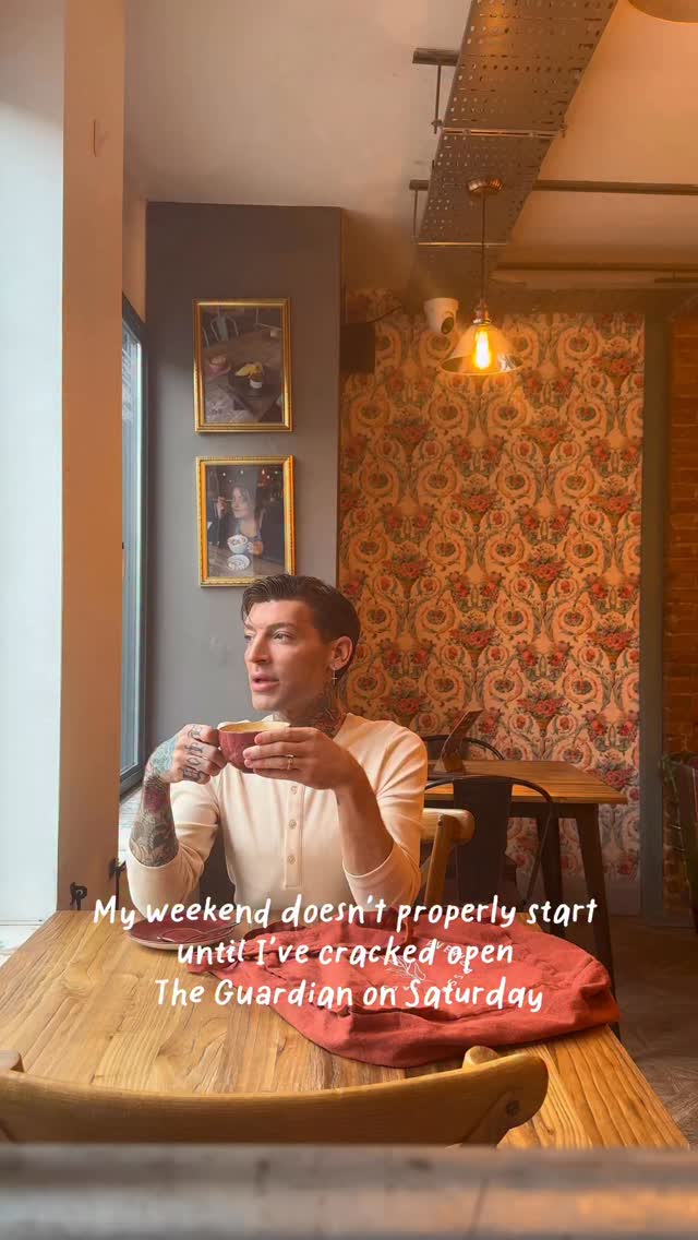 Instagram post by @iamglenhandley for The Guardian. Caption reads: Ad There’s nothing like a strong coffee and The....