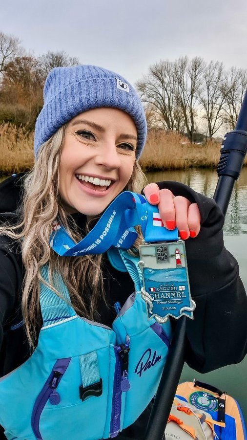 Instagram post by @magic_beans for The Conqueror Virtual Challenges. Caption reads: #ad | with the big paddles i've got planned for....