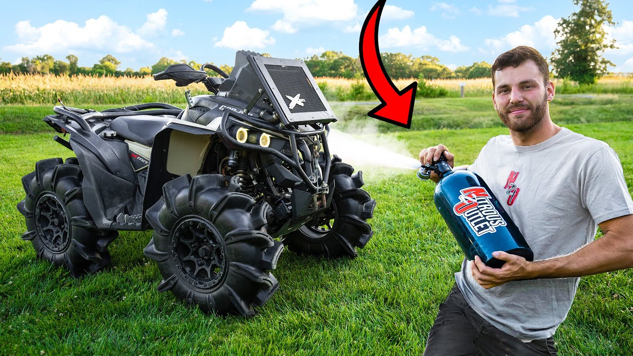 YouTube post by @KyleCullen for Nitrous Outlet. Caption reads: I Put NITROUS on My Can-Am RENEGADE!.