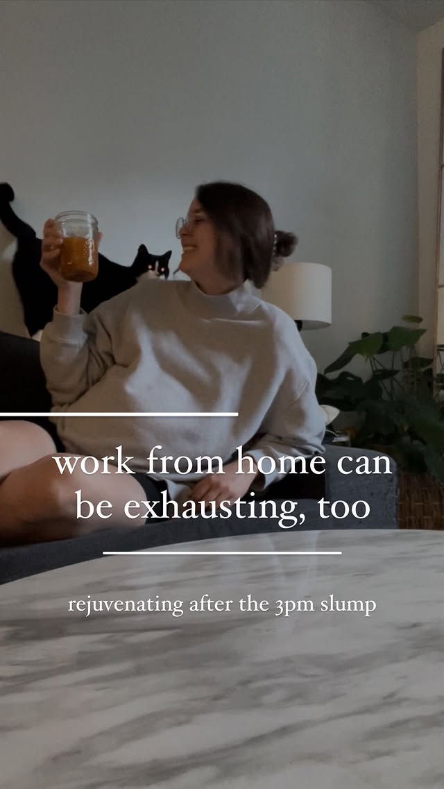Instagram post by @raisingchickpeas for Karviva Beverages. Caption reads: Working from home can be exhausting, too!!....