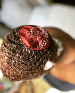 Instagram post by @baldie_htx for Da Wave Essentials. Caption reads: Crown patch: @dawave_essentials 

-FOLLOW THE....