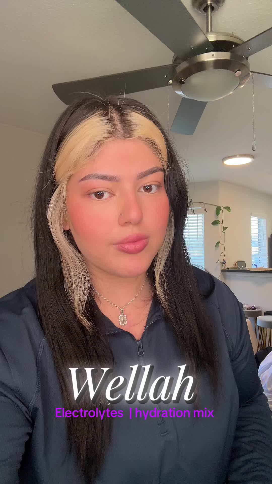 TikTok post by @kay_ru_n for Wellah Nutrition. Caption reads: [...] #wellahydration #electrolytes #fyp @Wellah....