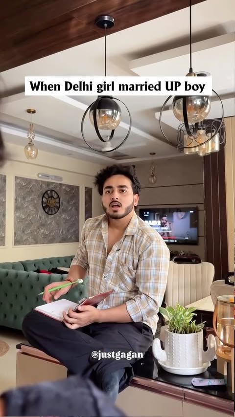 Instagram post by @justgagan__ for WOW Deutschland. Caption reads: When Delhi girl married UP boy Big boss jaisa....