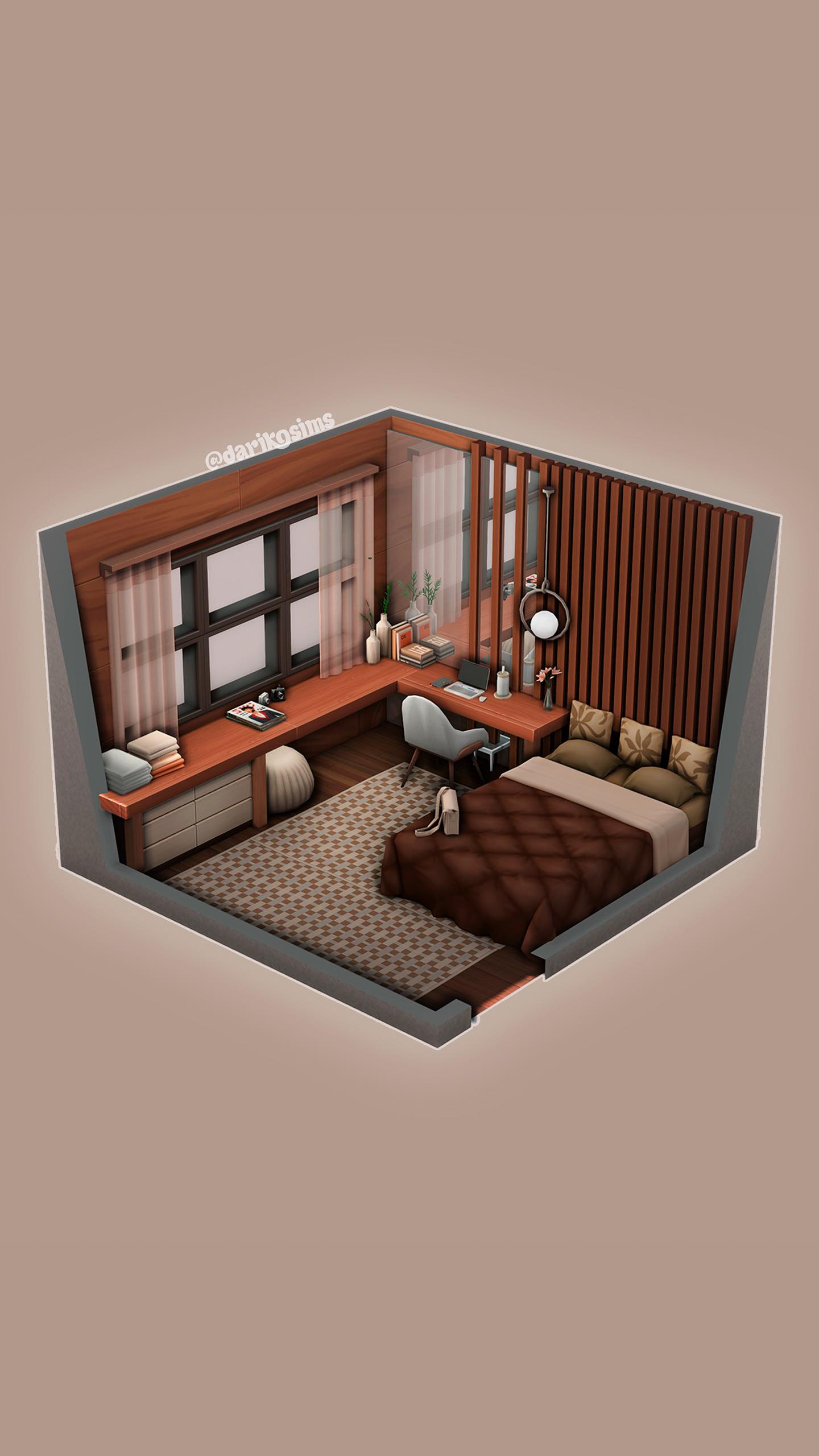 Instagram post by @darikosims for EA SPORTS NHL. Caption reads: #EAPartner | 🍂Modern Bedroom Thanks to the EA....