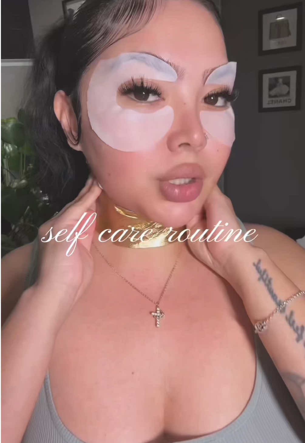 TikTok post by @shesbeenchill for YCZ Beauty Care Depot. Caption reads: [...] care routine using YCZ 🤌🏼👁️✨ @YCZ Beauty....