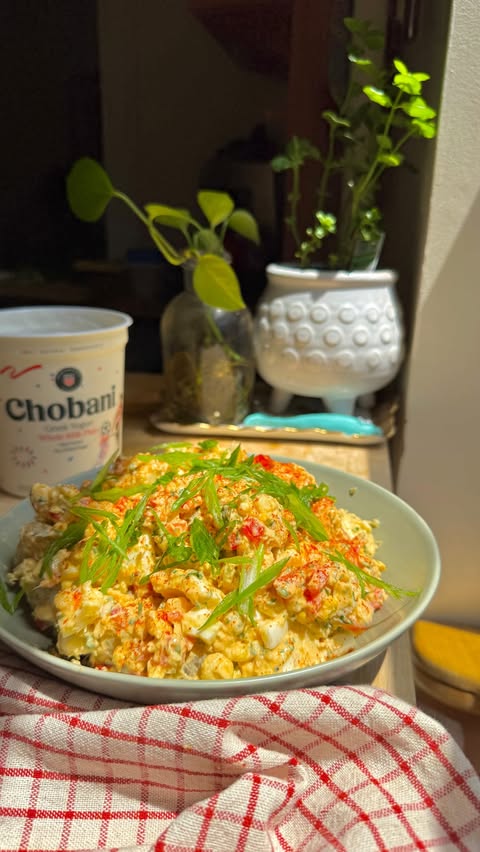 Instagram post by @lahbco for Chobani. Caption reads: [...] salad? Make it Paraguayan style with....