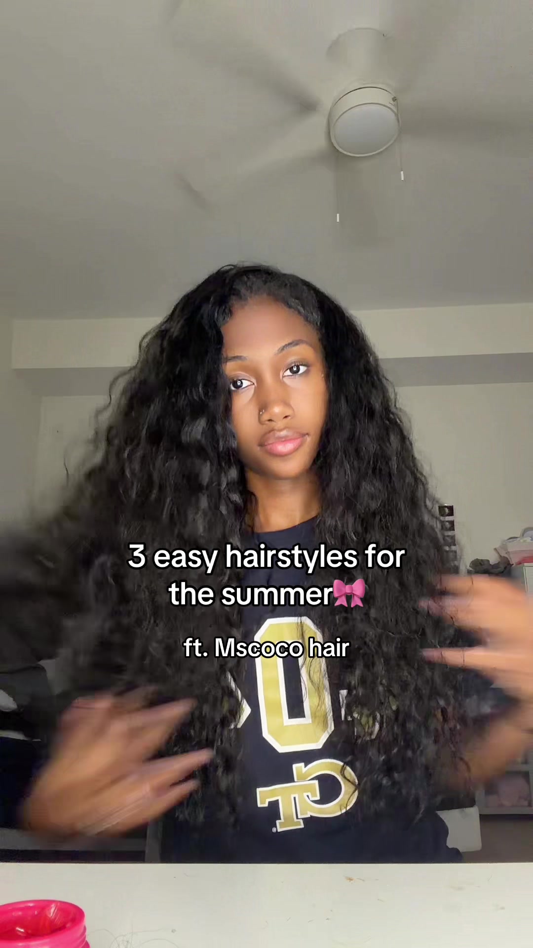 TikTok post by @lov3charlee for Mscoco Hair. Caption reads: @Mscoco Hair #summervibes #summerwins [...].