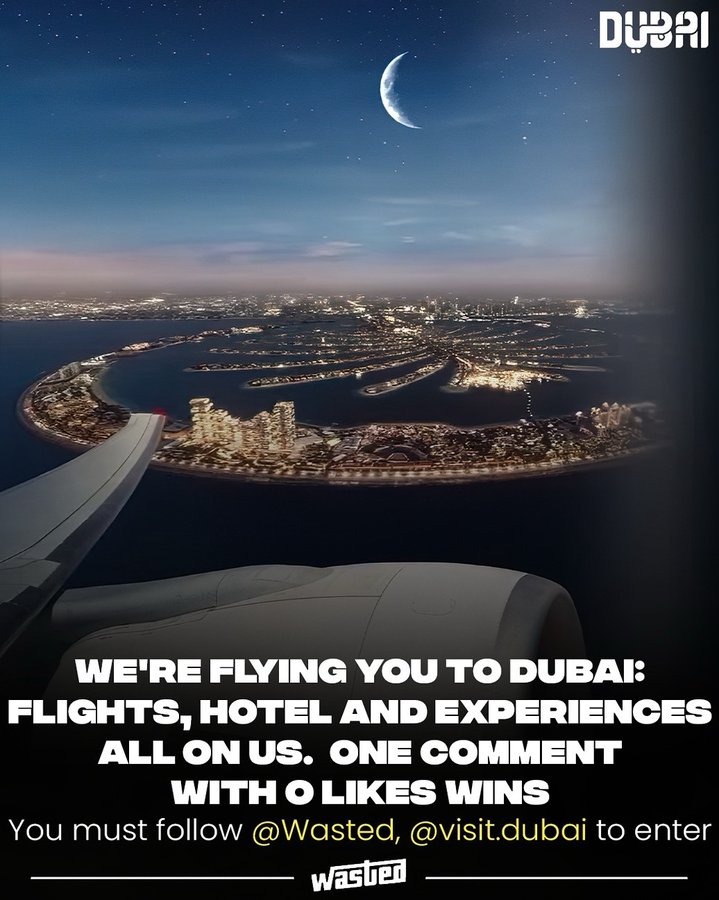Instagram post by @wasted for Visit Dubai. Caption reads: Dreaming of Dubai? We’ve teamed up with....