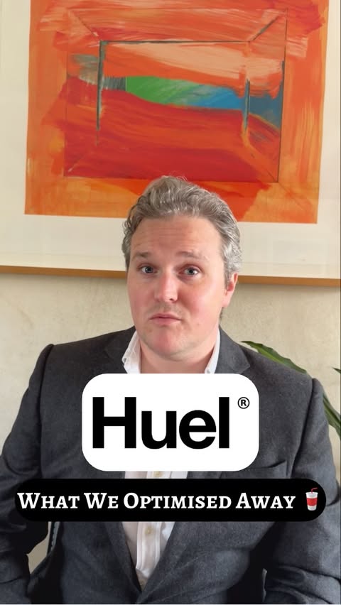 Instagram post by @_getthegist for Huel. Caption reads: 🥤💸✨ @huel just sold for €1 billion. They....