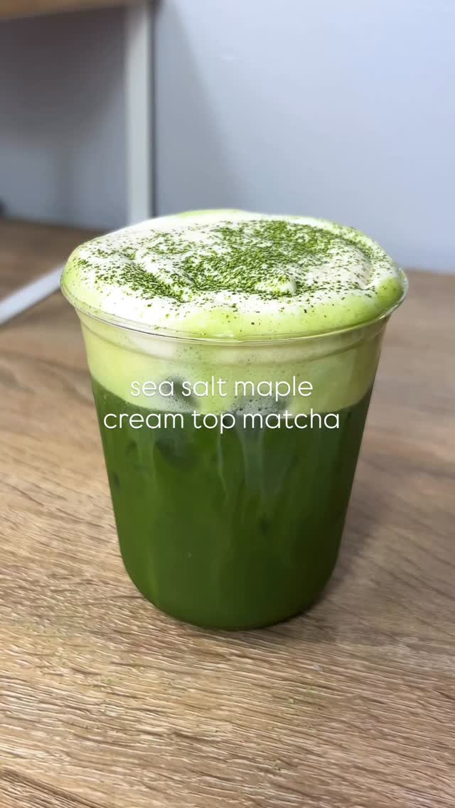 Instagram post by @matchagrlcafe for Nioteas. Caption reads: salted maple cream top matcha 🍁

slowlyyy....