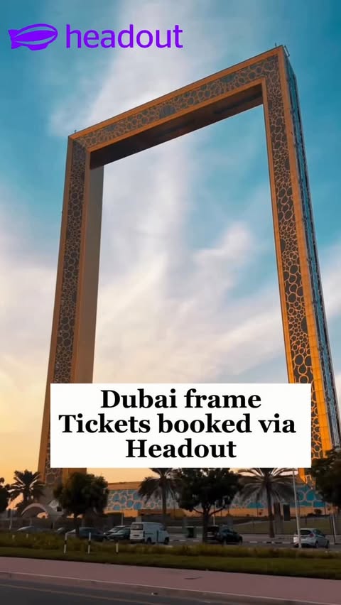 Instagram post by @lifestyleswithlaiba for Headout. Caption reads: [...] our 🎟️ for Dubai Frame via @headout –....