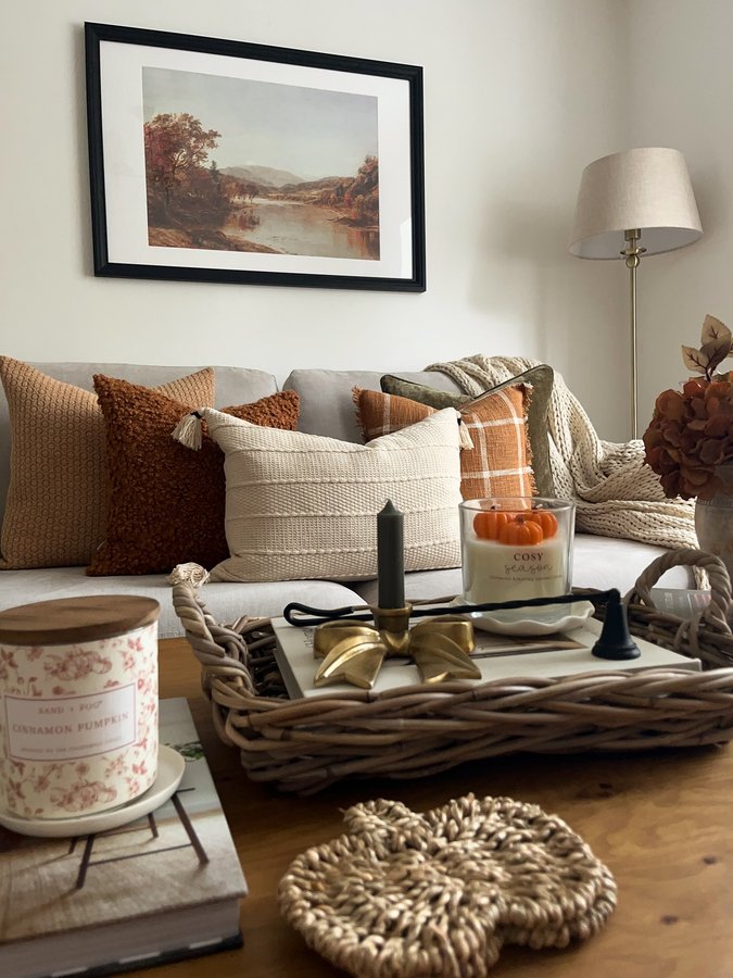 Instagram post by @athomewithhopex for furn.. Caption reads: [...] with these gorgeous cushions from @hellofurn....