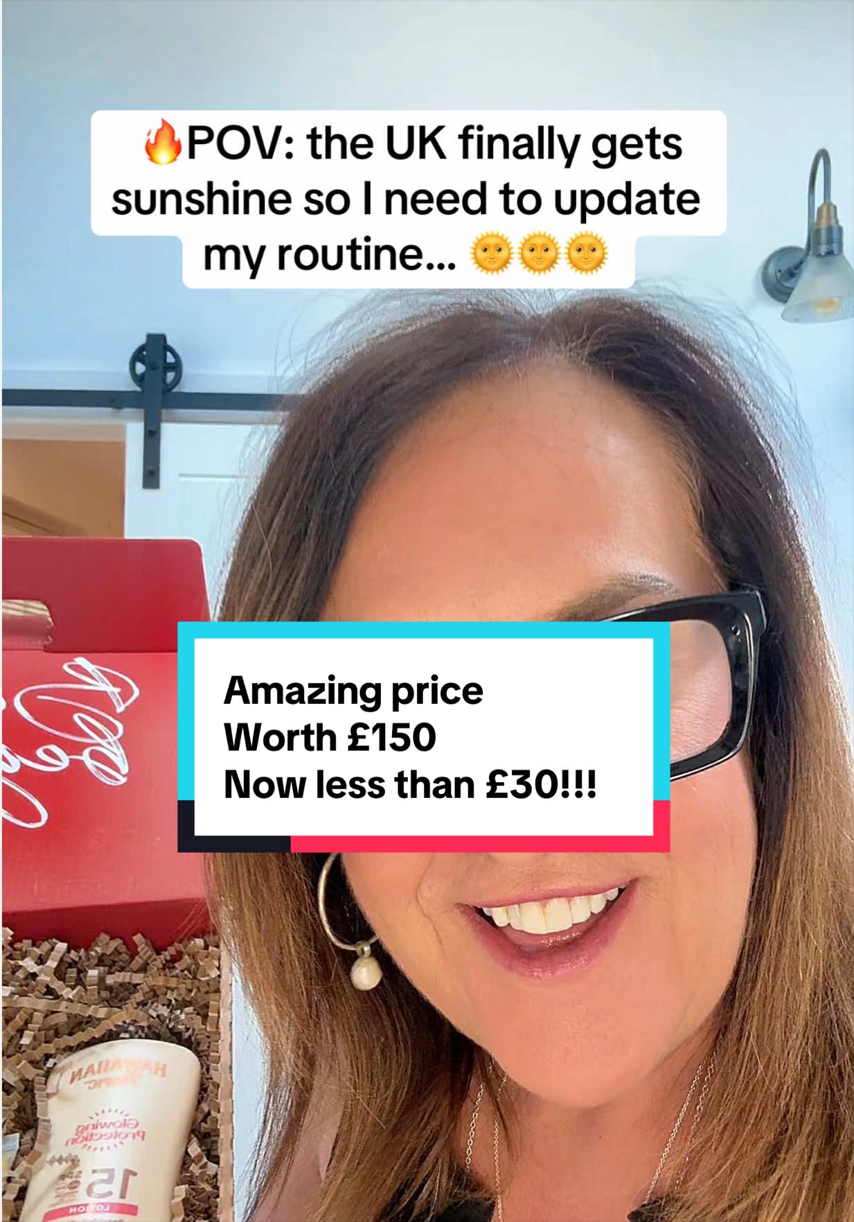 TikTok post by @clareepls for OK! Beauty Box. Caption reads: [...] shift ☀️💅 The Here Comes Summer @OK! Beauty....