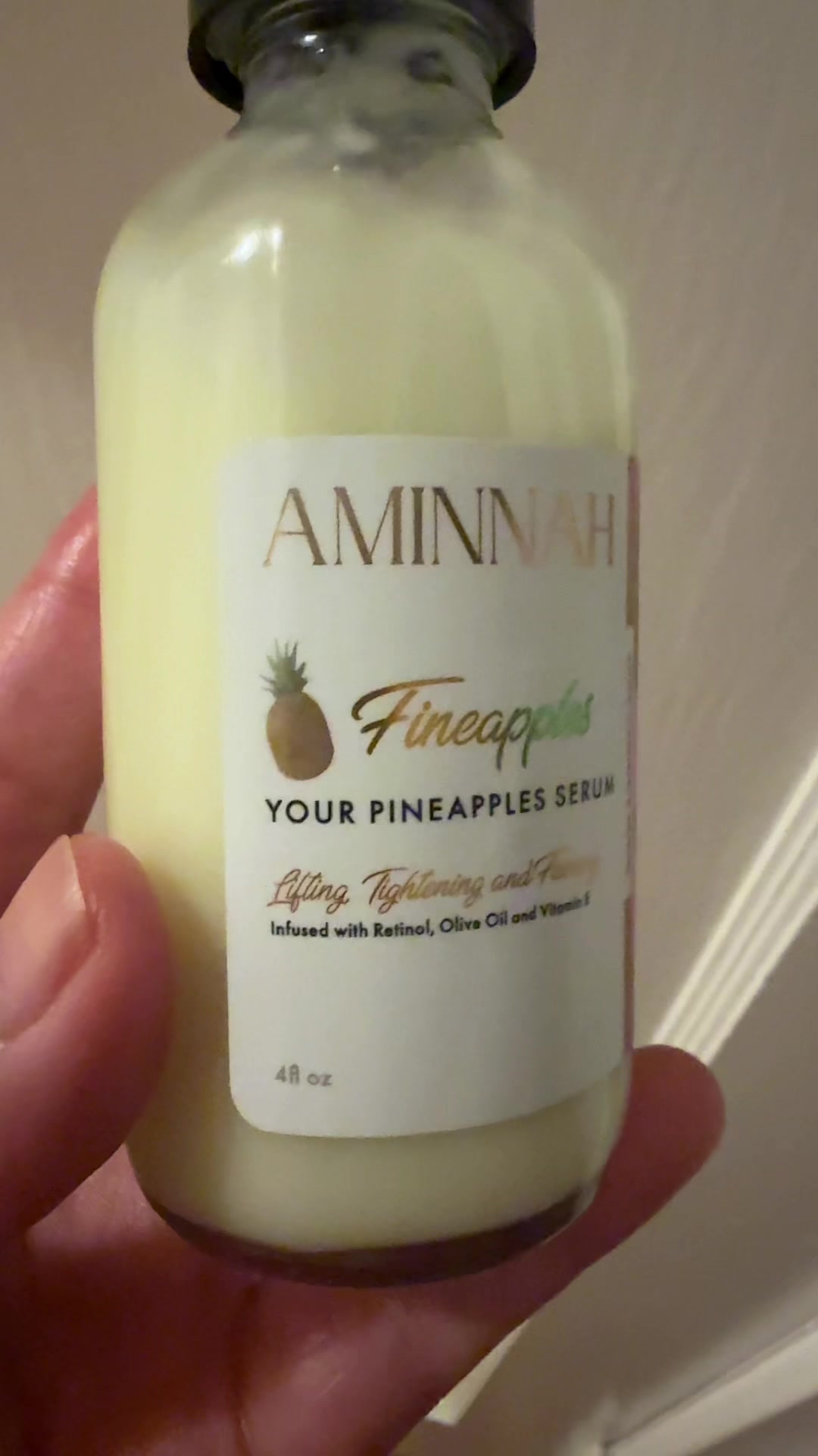 TikTok post by @lizauragerman24 for Aminnah. Caption reads: [...] we could all use #boobserum Thank you....