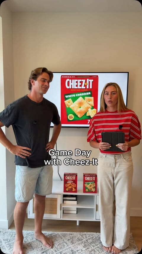 Instagram post by @ella_reames for Cheez-It. Caption reads: when the @cheezit couch committee speaks… we....