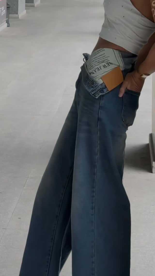 Instagram post by @mariam___pavliashvili for Micas. Caption reads: @micas.official 💓 jeans from @micas.official ....