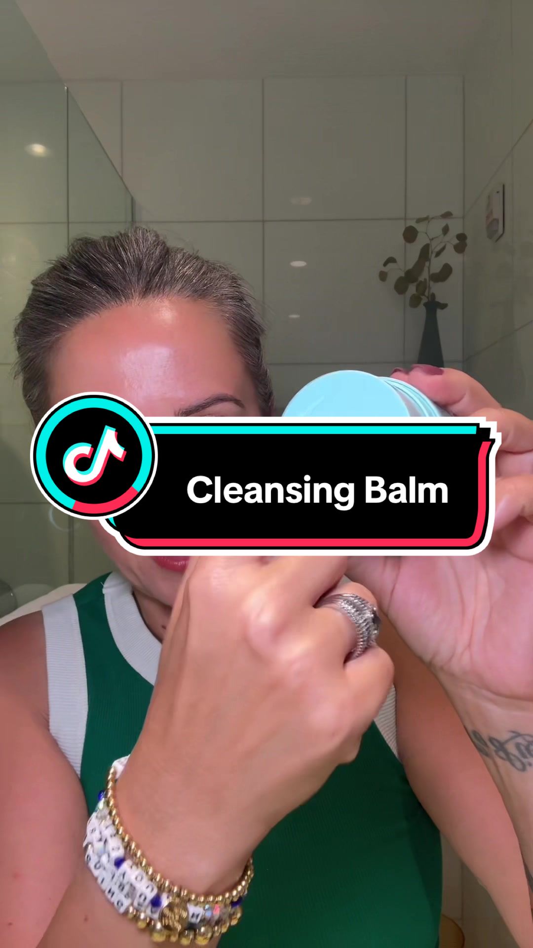 TikTok post by @kellyrosesarno for Kopari Beauty. Caption reads: @Kopari Beauty new #cleansingbalm is so so good!....