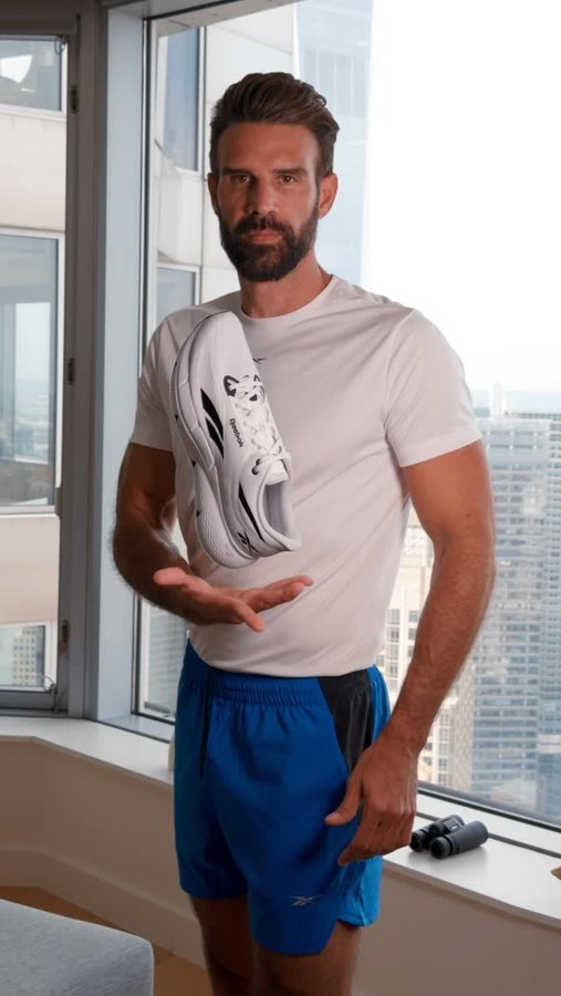 Instagram post by @christianbendek for Famous Footwear. Caption reads: Just wrapped up a killer session at Barry’s 🔥 The....