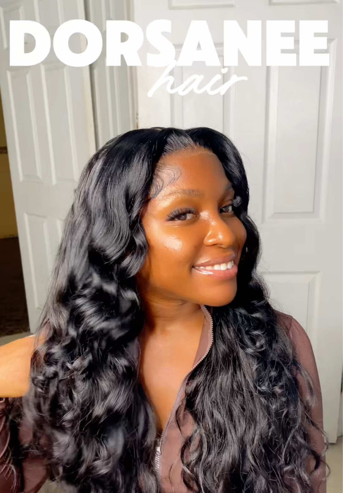 TikTok post by @idojann for Dorsanee Hair. Caption reads: [...] density loose deep bodywave wig 💕 @Dorsanee....
