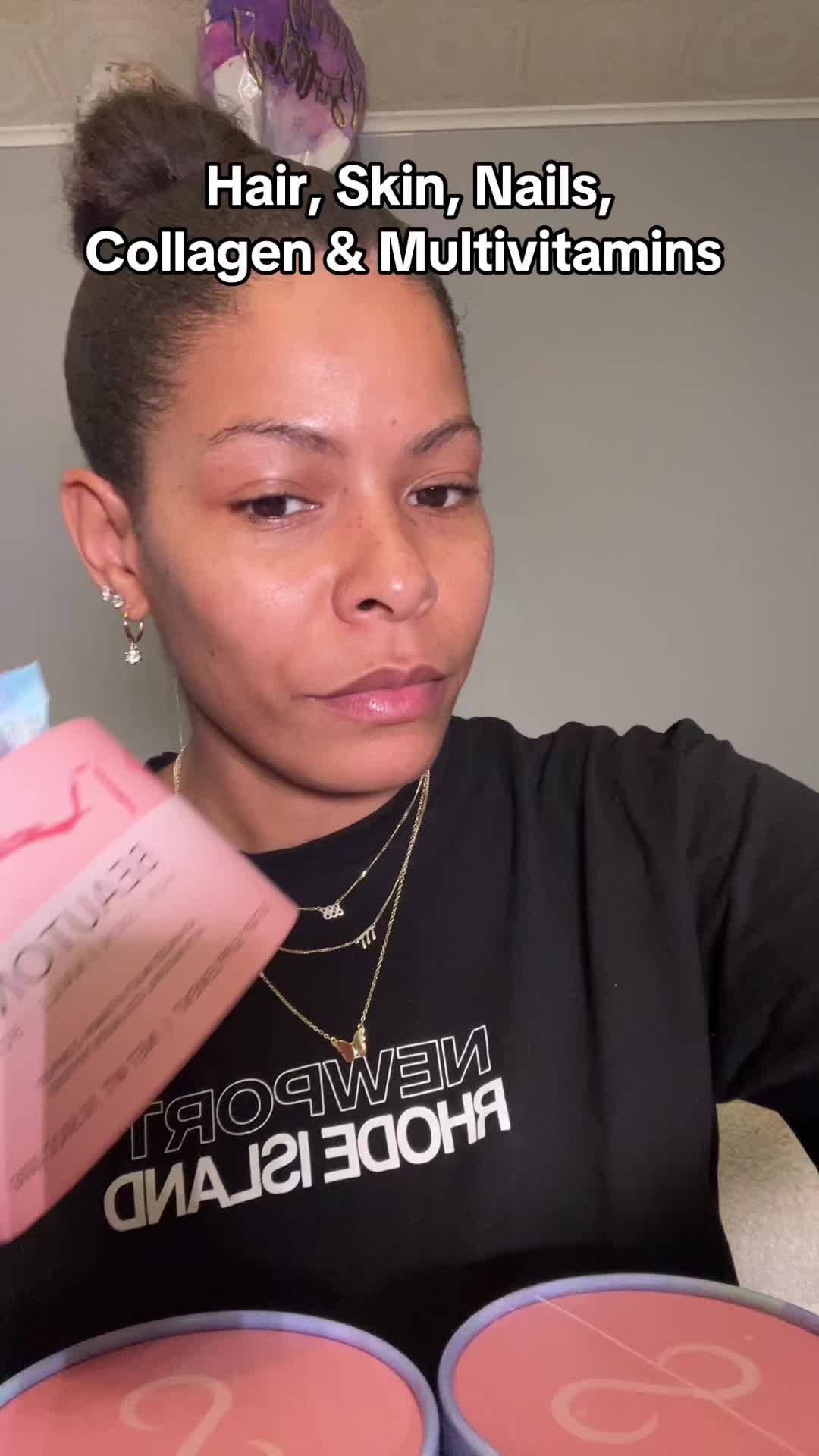 TikTok post by @themimiiman for Hairfinity. Caption reads: @Hairfinity #beautonic #multivitamins [...].