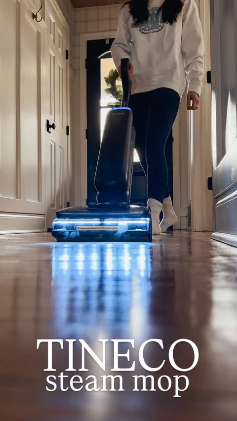 Instagram post by @thescanlanstory for Tineco. Caption reads: #ad @tinecoglobal // Get rid of your mop, vacuum,....