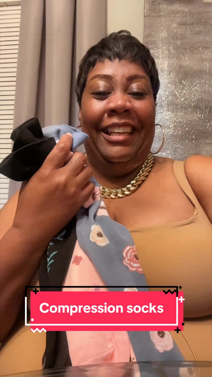 TikTok post by @lolathickandwhateva_73 for Tinylemon. Caption reads: #compressionsocks #plussizefashion @Tinylemon....