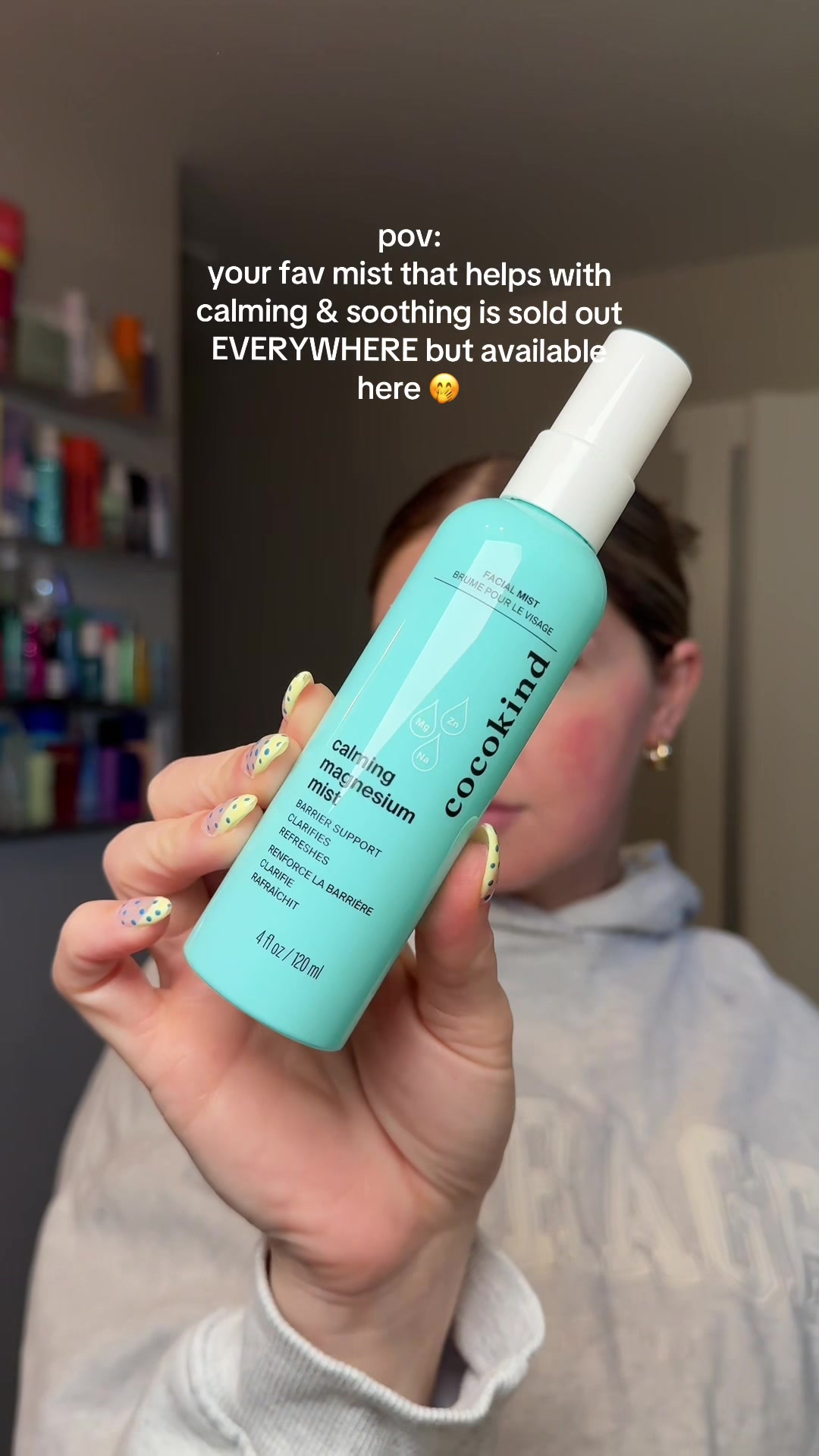 TikTok post by @chelsearlarson for Cocokind. Caption reads: The @cocokind calming magnesium mist with [...].
