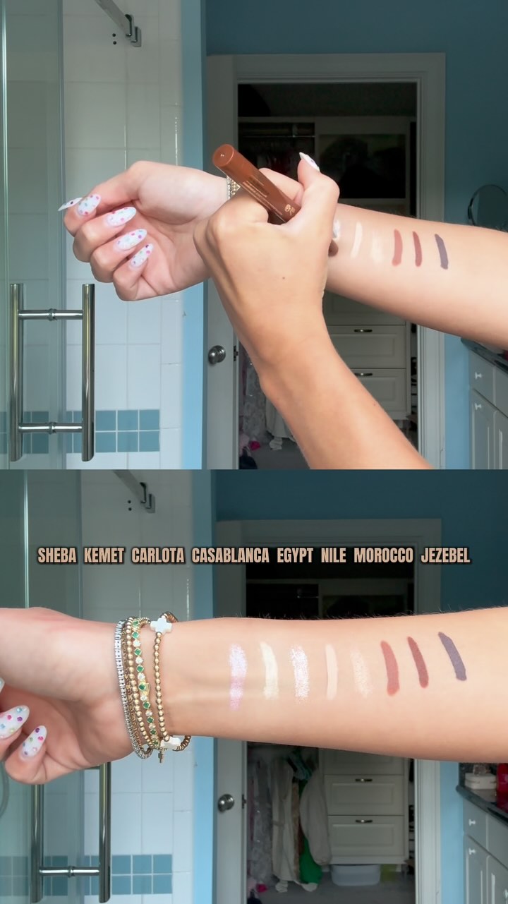 Instagram post by @caroline.gregory for Juvia’s Place. Caption reads: My all time favorite eyeshadow sticks! 🤍....