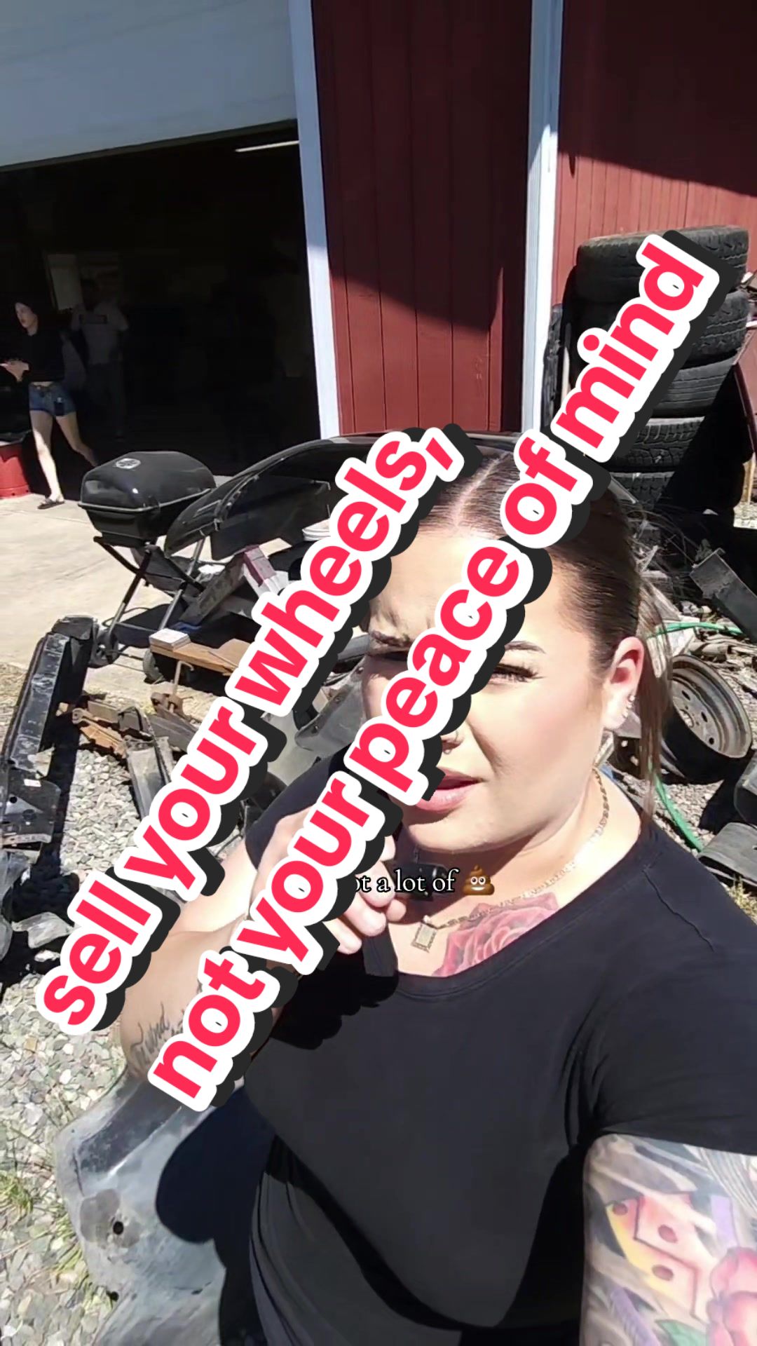 TikTok post by @_its.muneca for SpyFly. Caption reads: Sell your car parts, not your peace of mind 😅 #Ad....