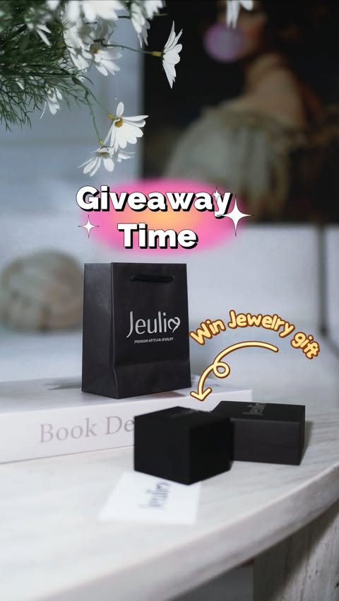 Instagram post by @dinnna________ for Jeulia Jewelry Official. Caption reads: 💍 GIVEAWAY TIME: SPECIAL JEWELRY GIFT FROM....