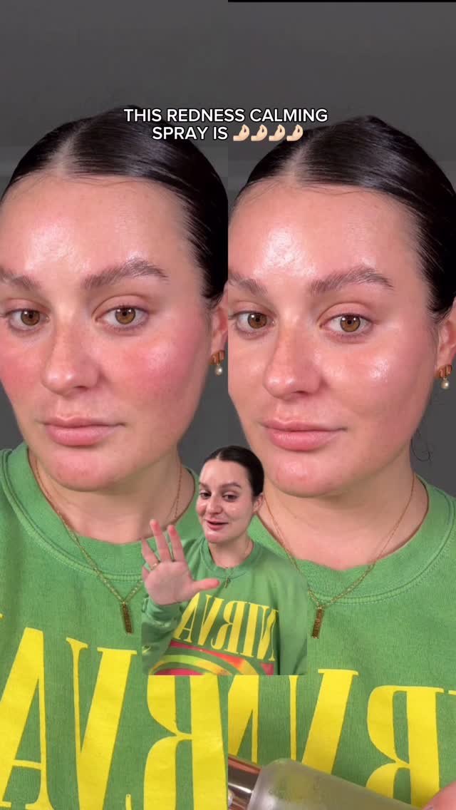 Instagram post by @taylorbosmann for dalbaglobal. Caption reads: #ad a refreshing face mist that reduces redness....