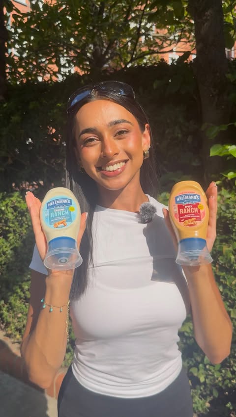 Instagram post by @saffaaah for Hellmann's. Caption reads: [...] is too much ranch on a sandwich?👀🥪✨....