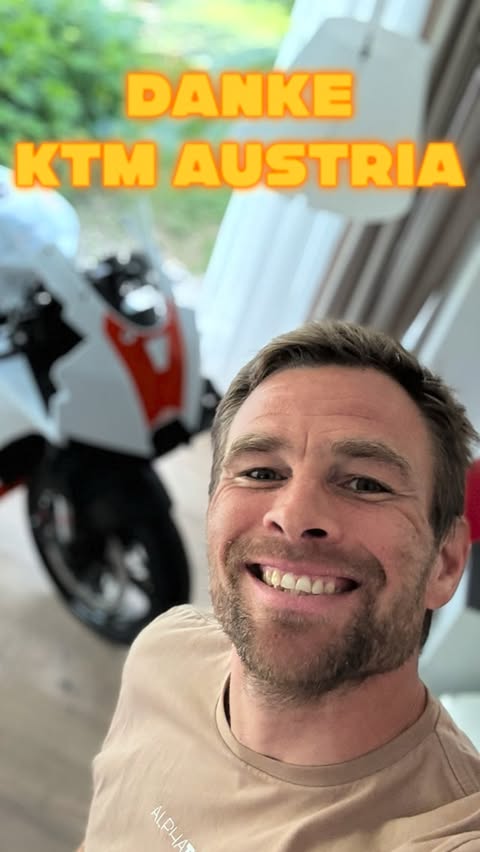 Instagram post by @benny_karl for KTM. Caption reads: 1 of 15 KTM 990 RCR TRACK 🤯 Just 15 selled Bikes....