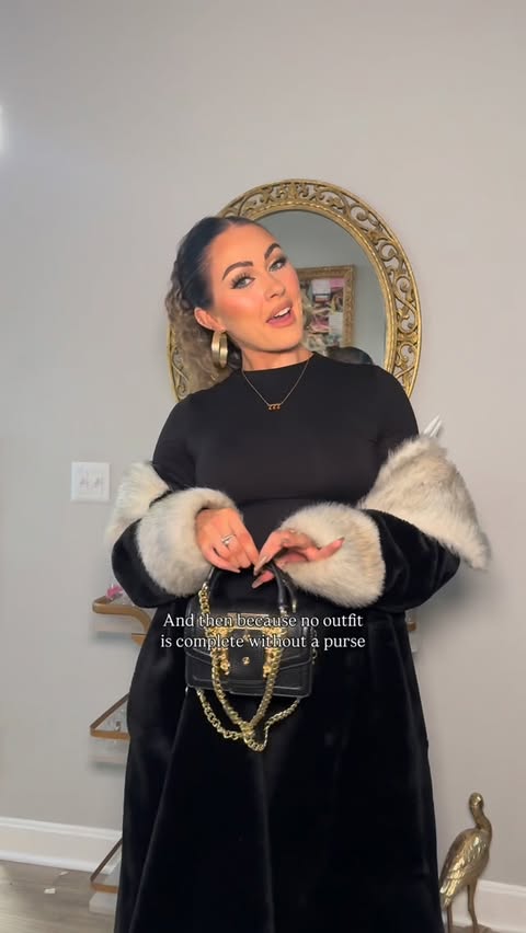 Instagram post by @thedaniellemullins for JustFab. Caption reads: How to take an outfit from a basic bish to THAT....