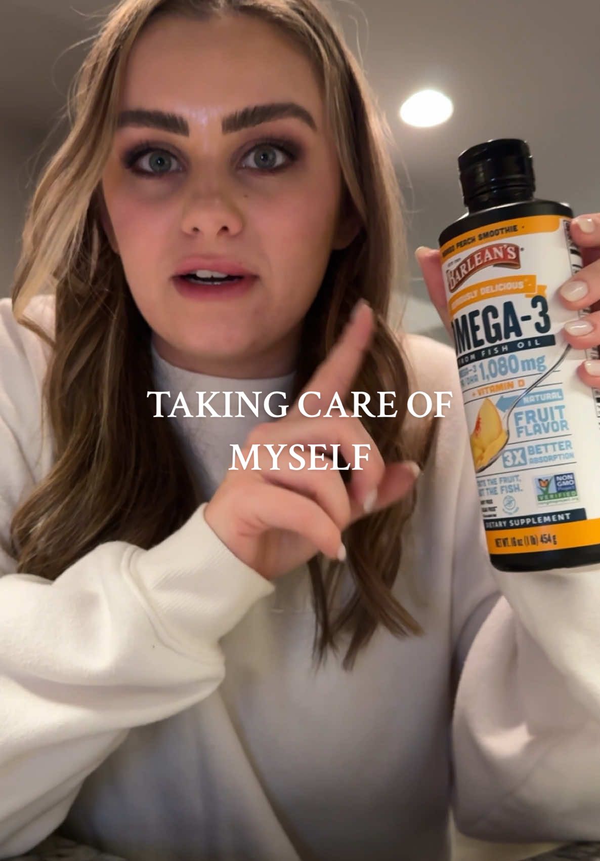 TikTok post by @rhiannon.mclendon for Barlean's. Caption reads: [...] care of yourself this new year with....