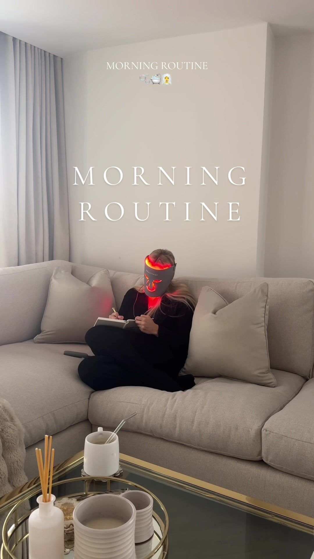 TikTok post by @marybedford for BeautyPro. Caption reads: [...] morning & skincare routine ☕️🫧🛁🧖‍♀️....