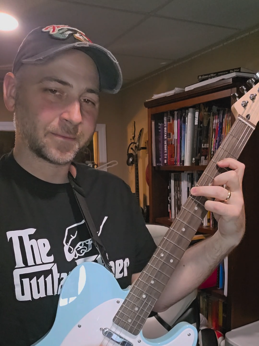 TikTok post by @ryan_formato for Fender. Caption reads: 1st Telecaster! Fender Squier Telecaster in Daphne....