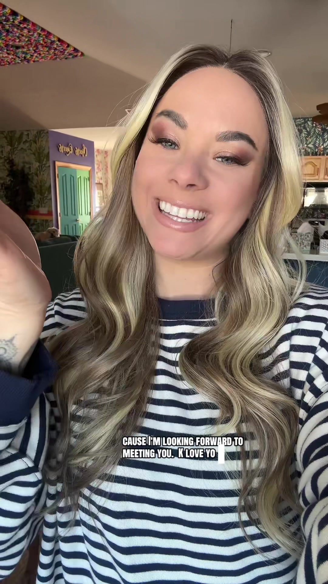 TikTok post by @elizabethwearswigs for Chelsey Smith Cosmetics. Caption reads: "ELIZABETHM" to save 10% off glueless Lacefront....