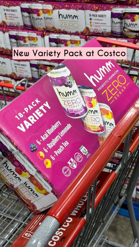 Instagram post by @costcoaisles for Humm Kombucha. Caption reads: Drink better this summer with @hummkombucha Zero....