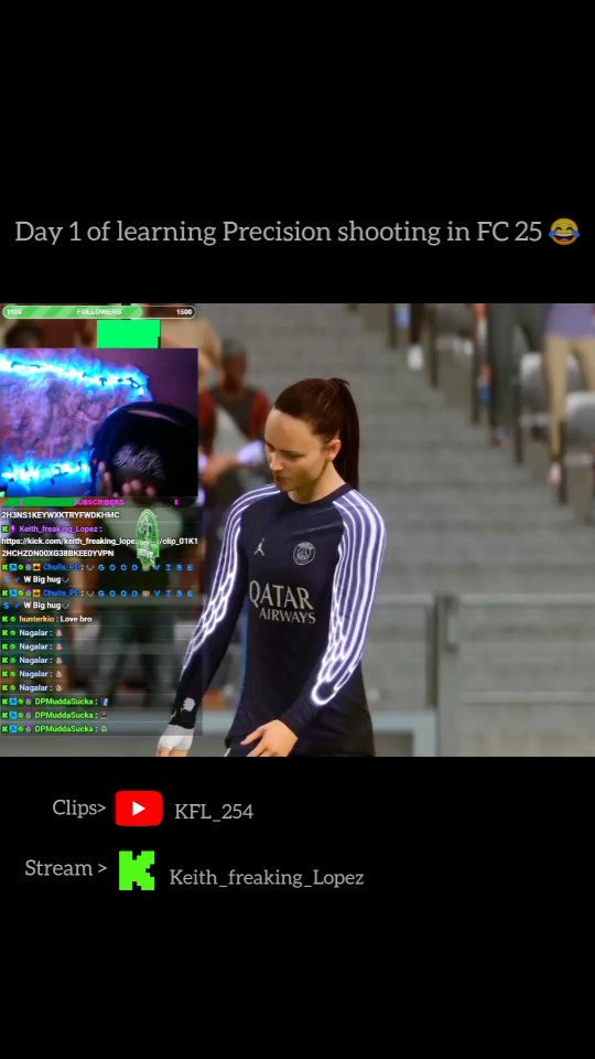 Instagram post by @kfl_254 for Kick. Caption reads: 😭#precision #easportfifa #kickstreaming #FIFA🎮....