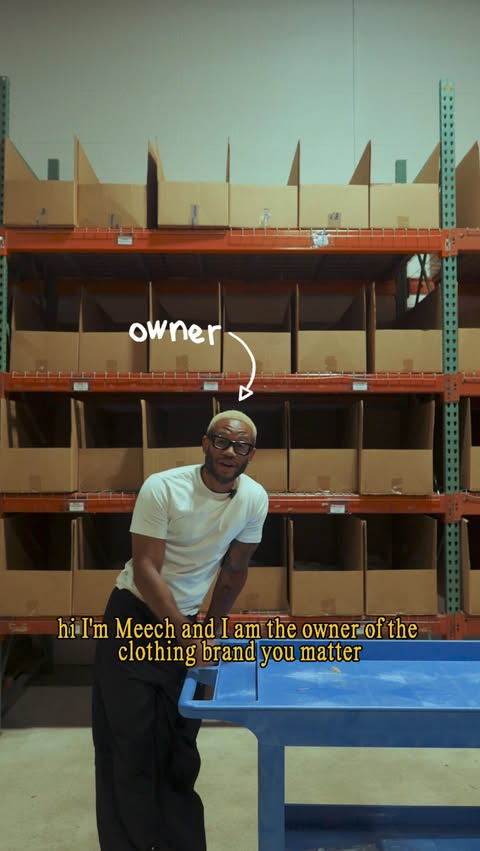 Instagram post by @demetriusharmon for Shopify. Caption reads: Pack a @youmatter order with me with @shopify....