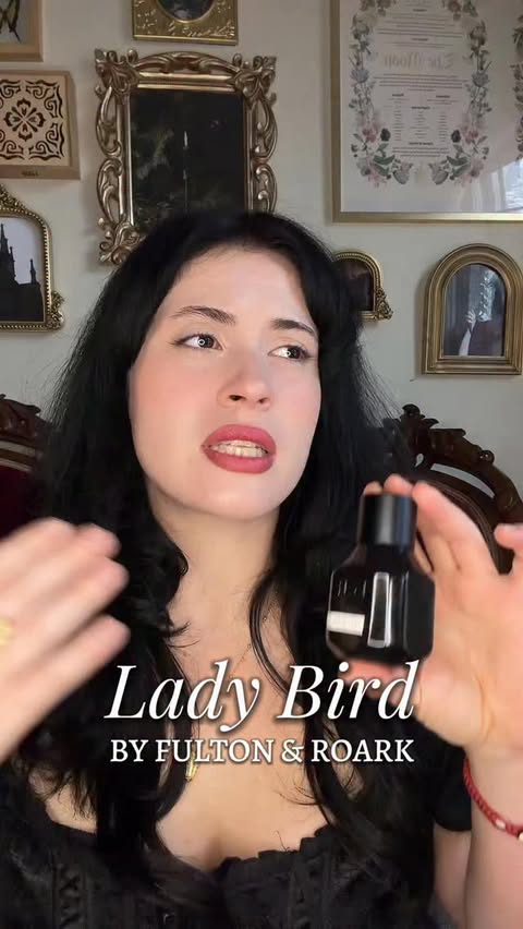 Instagram post by @thewolfinlace for Fulton & Roark. Caption reads: #ad #gifted 🕯️🦢 Let’s talk about Lady Bird by....