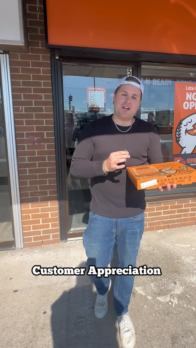 Instagram post by @djblitzwpg for Little Caesars. Caption reads: Celebrate @littlecaesarscanada Customer....
