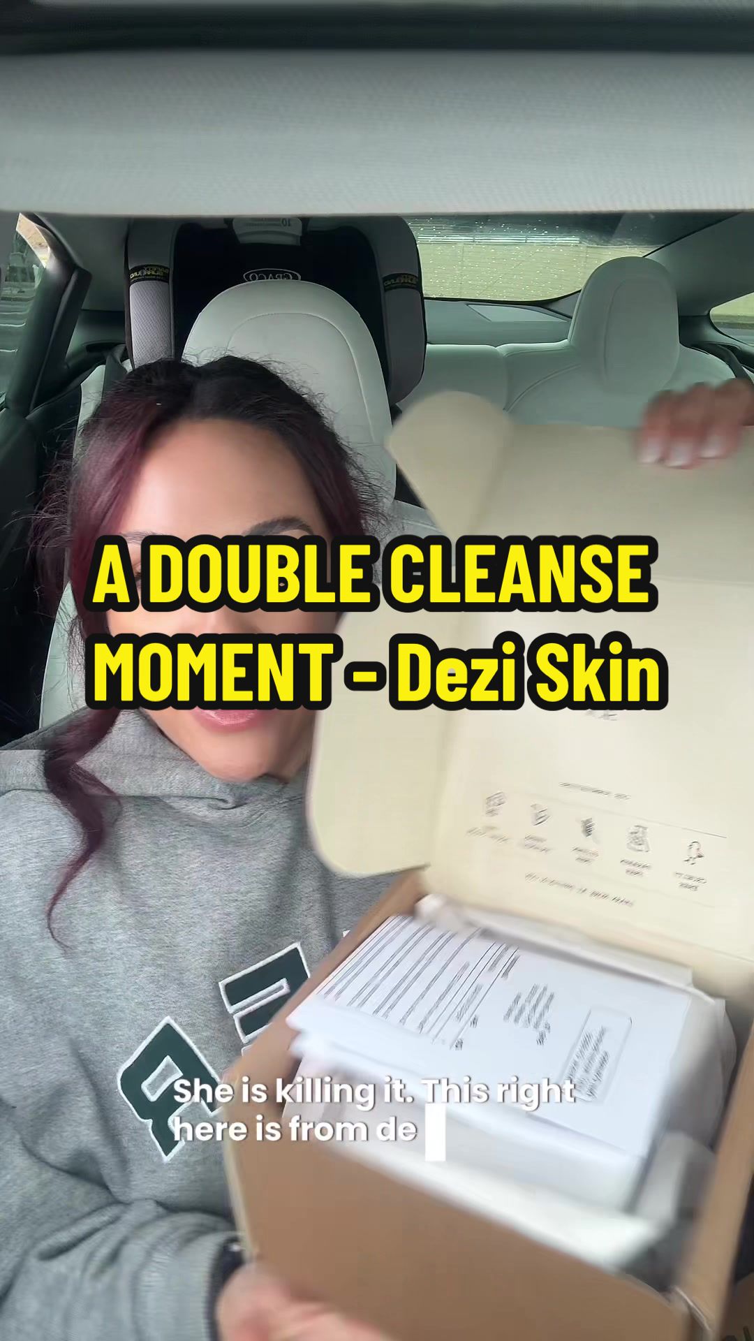 TikTok post by @movingwithvero for DEZI. Caption reads: [...] what I actually use & @DEZI EYEWEAR....