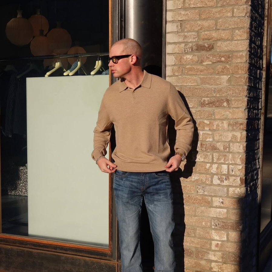 Instagram post by @timalambert for 7 FOR ALL MANKIND. Caption reads: Fall staples with @7forallmankind #7fam #ad.