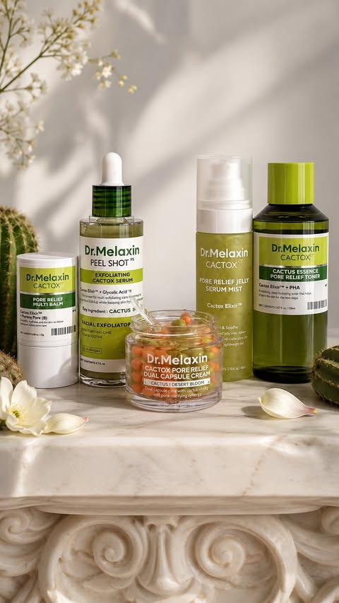 Instagram post by @love.christina.xo for Dr.Melaxin. Caption reads: [...] skincare refresh 🌵✨ Discovering the....