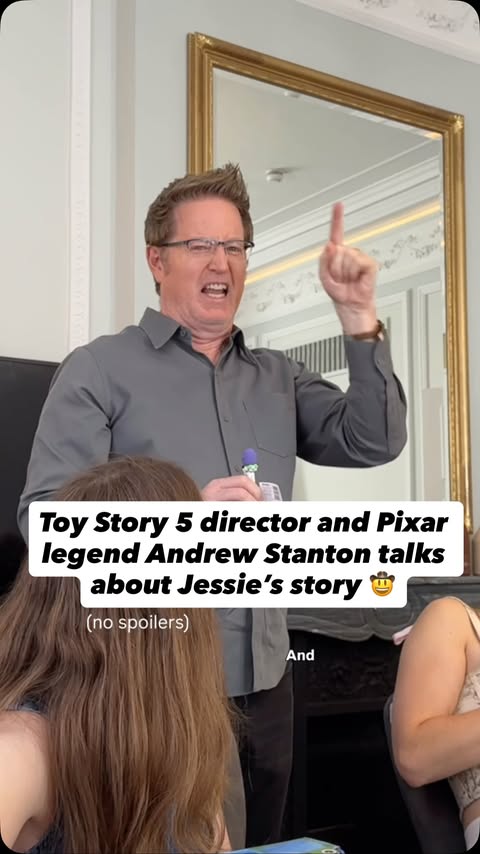 Instagram post by @elz.smart for Pixar. Caption reads: #ad event 🤠 Toy Story 5 director and Pixar legend....