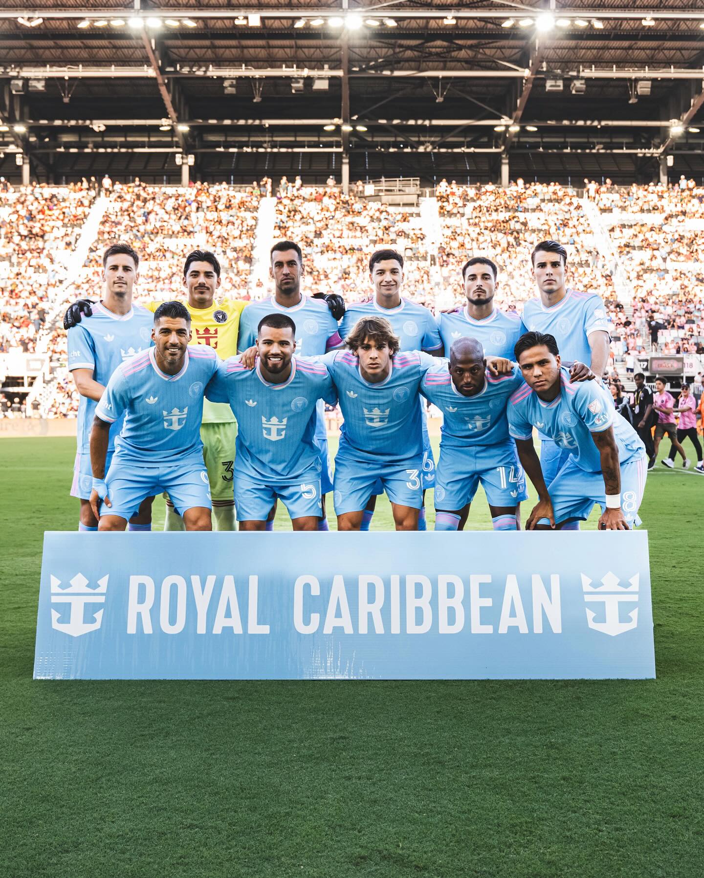 Instagram post by @intermiamicf for Royal Caribbean. Caption reads: The Riptide hits the pitch 💙.