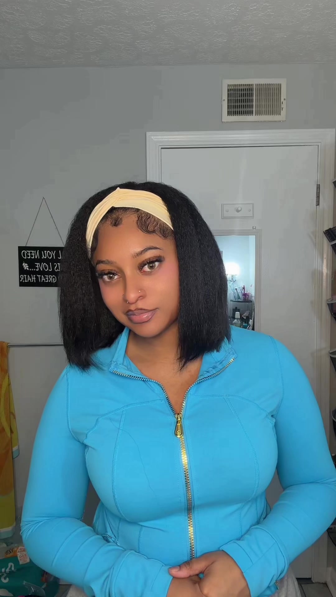TikTok post by @symphonymariah for Celie Hair. Caption reads: I’m so in love with this half wig from @celiehair....